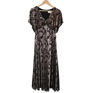 Velvet Burnout Dress Y2K Whimsigoth Fairy Grunge Babydoll Regency Dark Floral 8